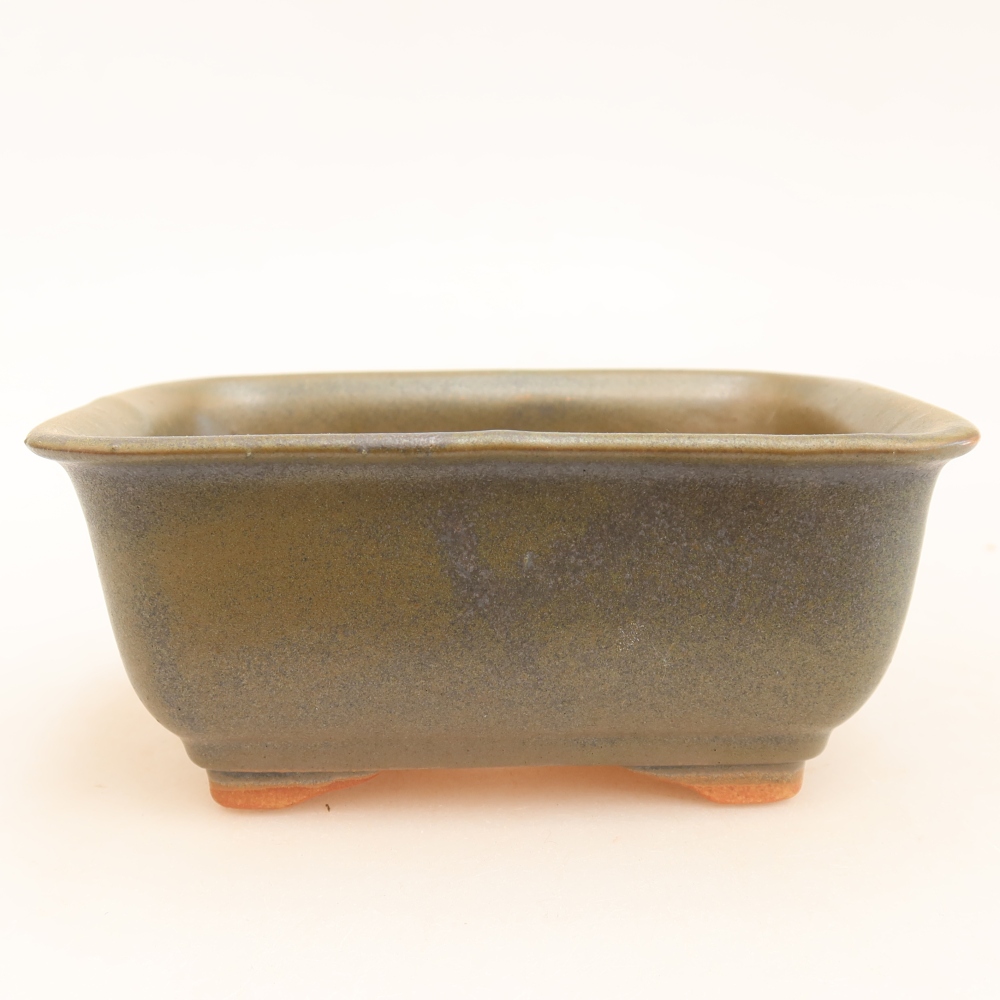 Ciotola per bonsai in ceramica 13,5 x 10,5 x 6 cm, verde