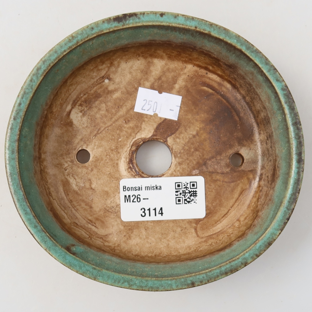 Vaso da bonsai in ceramica 12,5 x 11,5 x 3,5 cm, colore verde