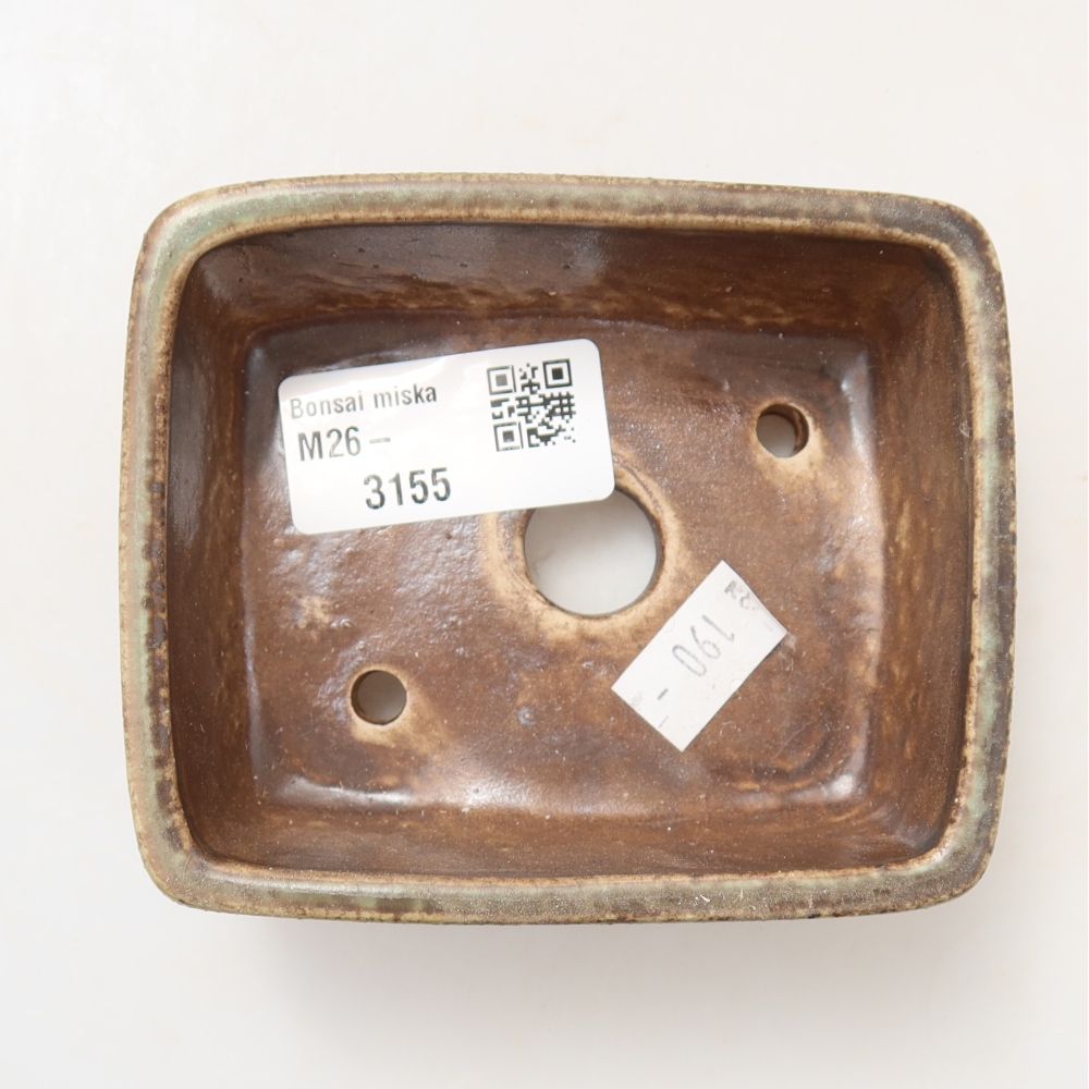Ciotola per bonsai in ceramica 10 x 8 x 3,5 cm, marrone