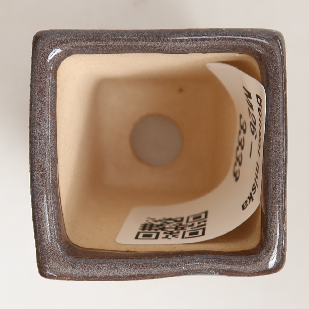Vaso per bonsai in ceramica 3,5 x 3,5 x 5 cm, colore grigio