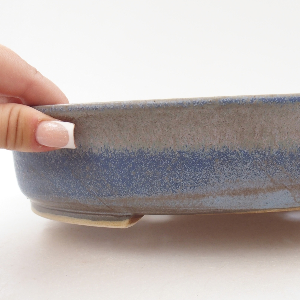 Ciotola bonsai in ceramica 26,5 x 23,5 x 5,5 cm, colore blu