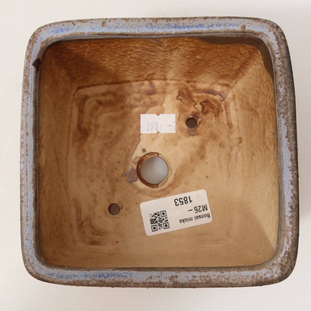 Vaso da bonsai in ceramica 13 x 13 x 8 cm, colore blu