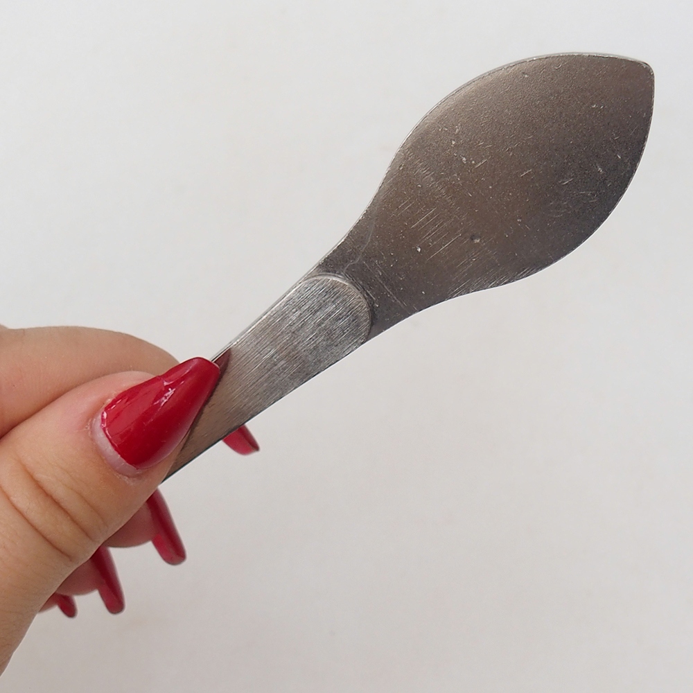 Spatola e pinzetta curva 22 cm - acciaio inox