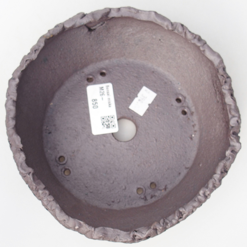 Ciotola bonsai in ceramica 16,5 x 16,5 x 5,5 cm, colore metallo