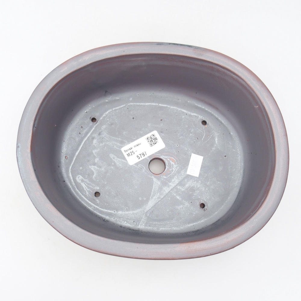 Ciotola bonsai in ceramica 23 x 19,5 x 7 cm, colore metallo