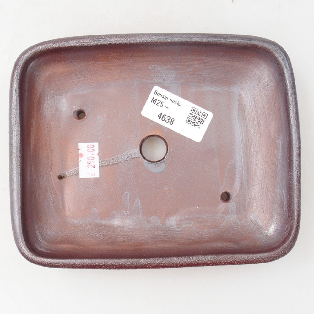 Ciotola bonsai in ceramica 17 x 13,5 x 3,5 cm, colore metallo