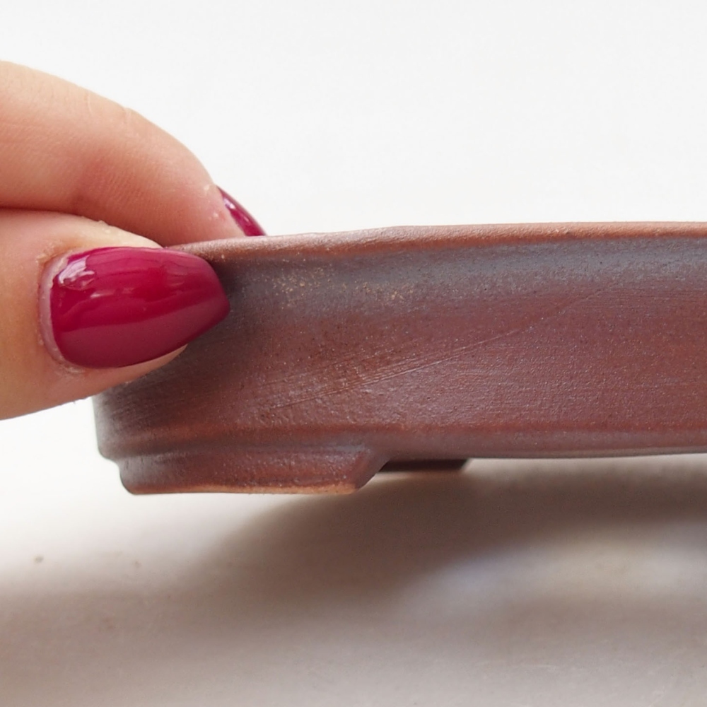 Ciotola per bonsai in ceramica 12,5 x 10,5 x 2 cm, marrone