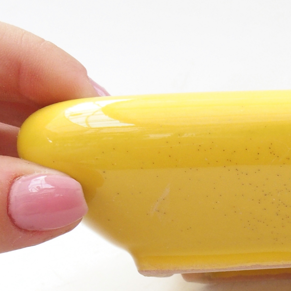 Ciotola bonsai in ceramica 17 x 13,5 x 3,5 cm, giallo