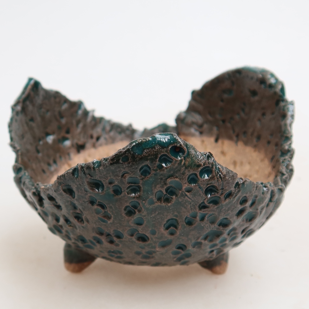 Guscio in ceramica  10 x 9,5 x 6,5 cm, colore verde