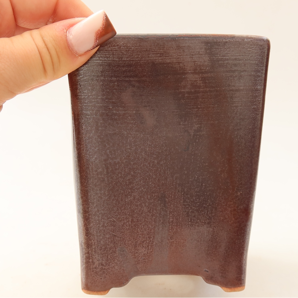 Vaso da bonsai in ceramica 9 x 9 x 11,5 cm, colore marrone