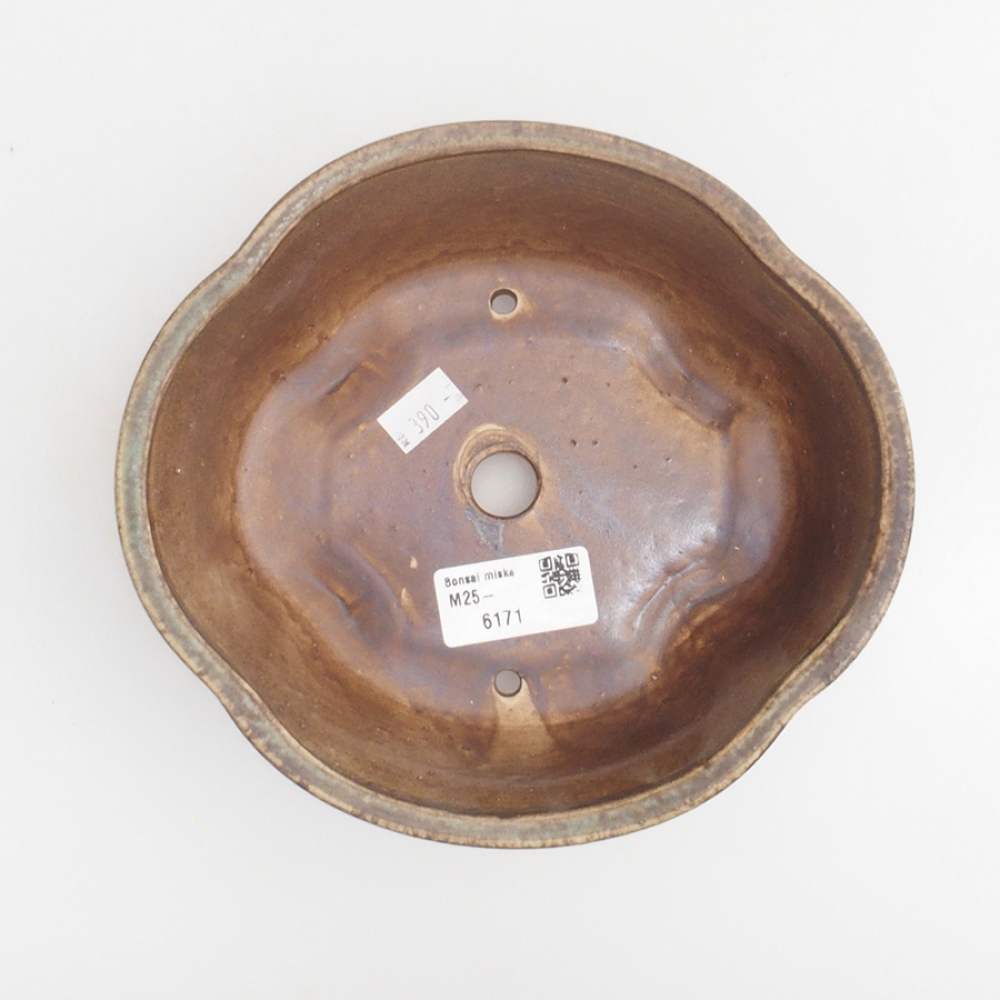 Ciotola per bonsai in ceramica 10 x 8,5 x 4 cm, marrone
