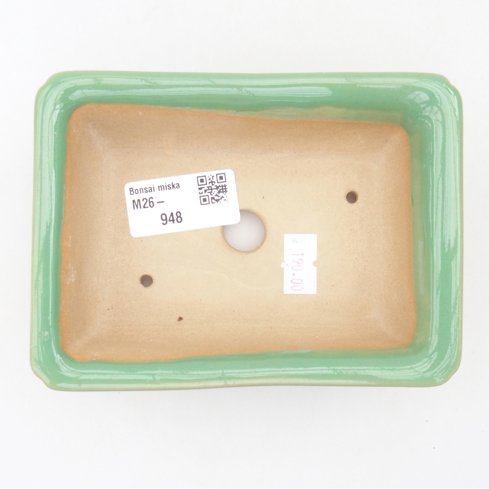 Ciotola per bonsai in ceramica 13,5 x 10 x 4 cm, verde