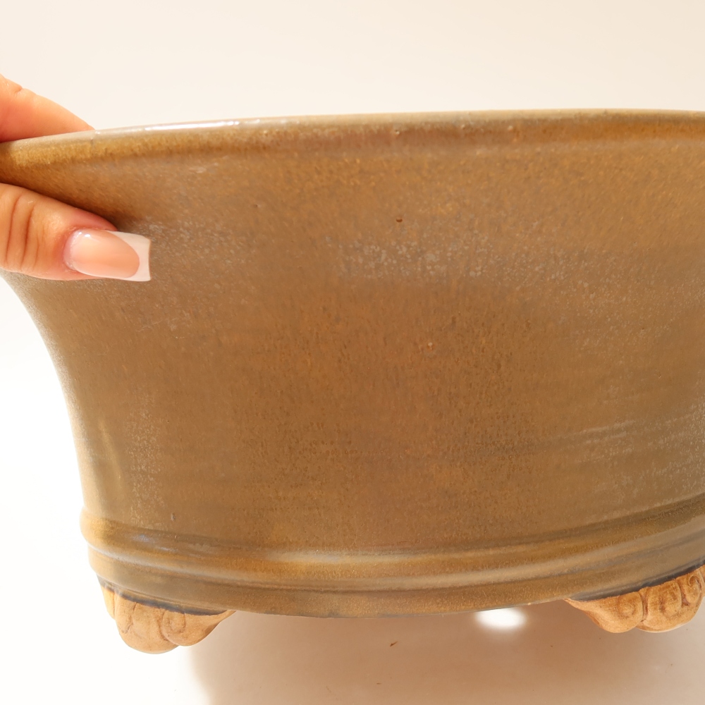 Ciotola per bonsai in ceramica 32 x 32 x 14 cm, marrone