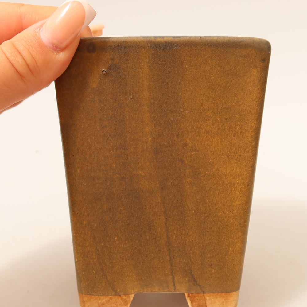 Vaso da bonsai in ceramica 8,5 x 8,5 x 10,5 cm, colore marrone