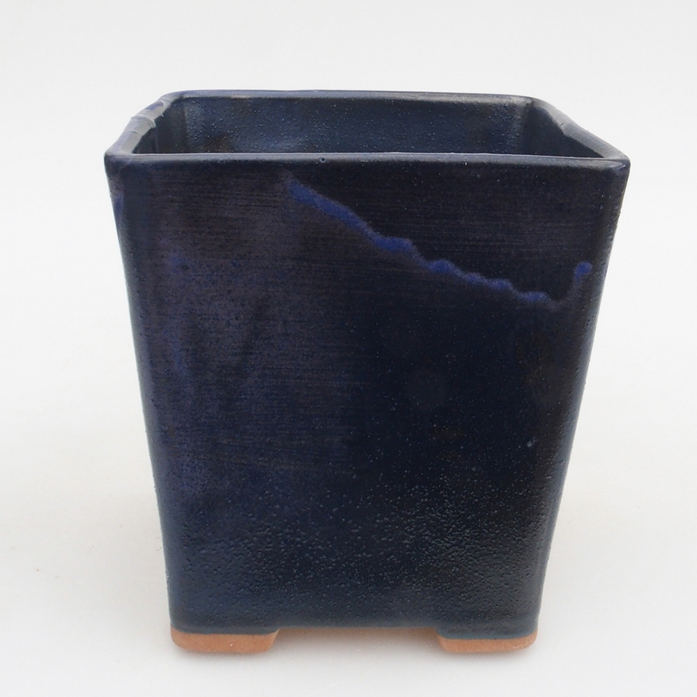 Ciotola bonsai in ceramica 10,5 x 10,5 x 10,5 cm, colore blu