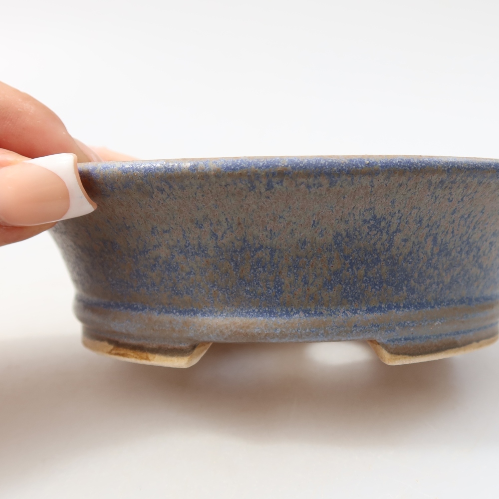 Ciotola bonsai in ceramica 12,5 x 11,5 x 4 cm, colore blu