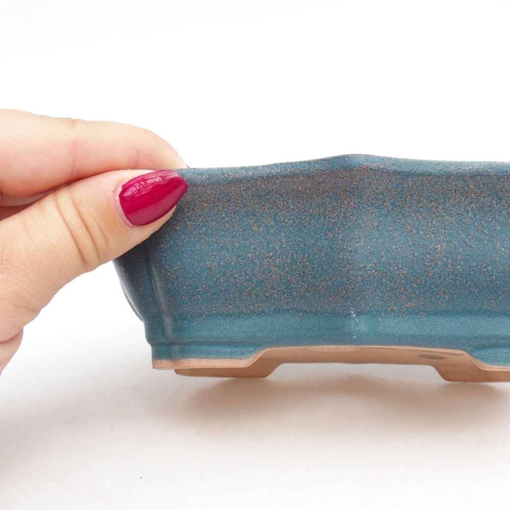 Ciotola per bonsai in ceramica 15,5 x 11,5 x 4,5 cm, colore blu