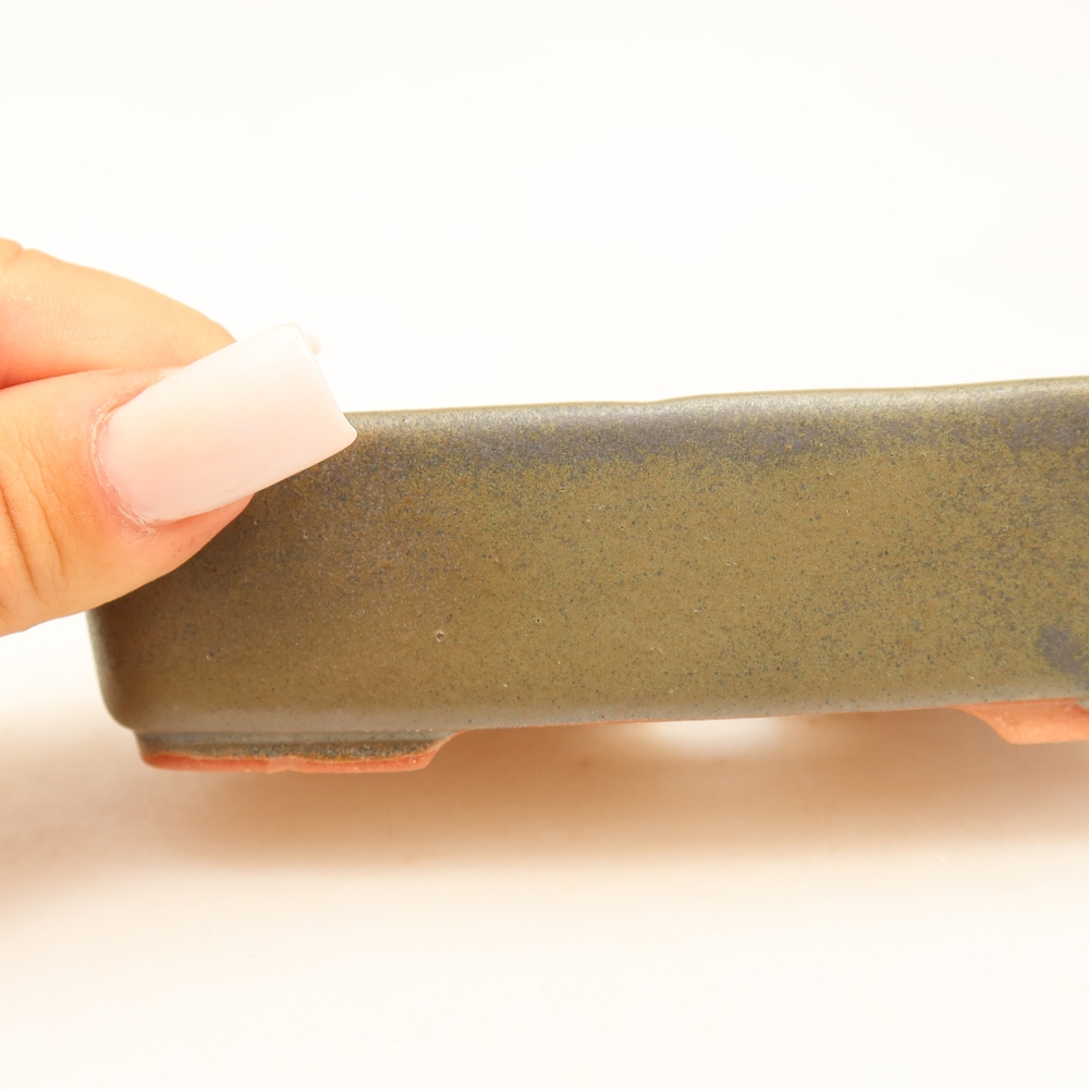 Vaso da bonsai in ceramica 13 x 9,5 x 3,5 cm, colore verde