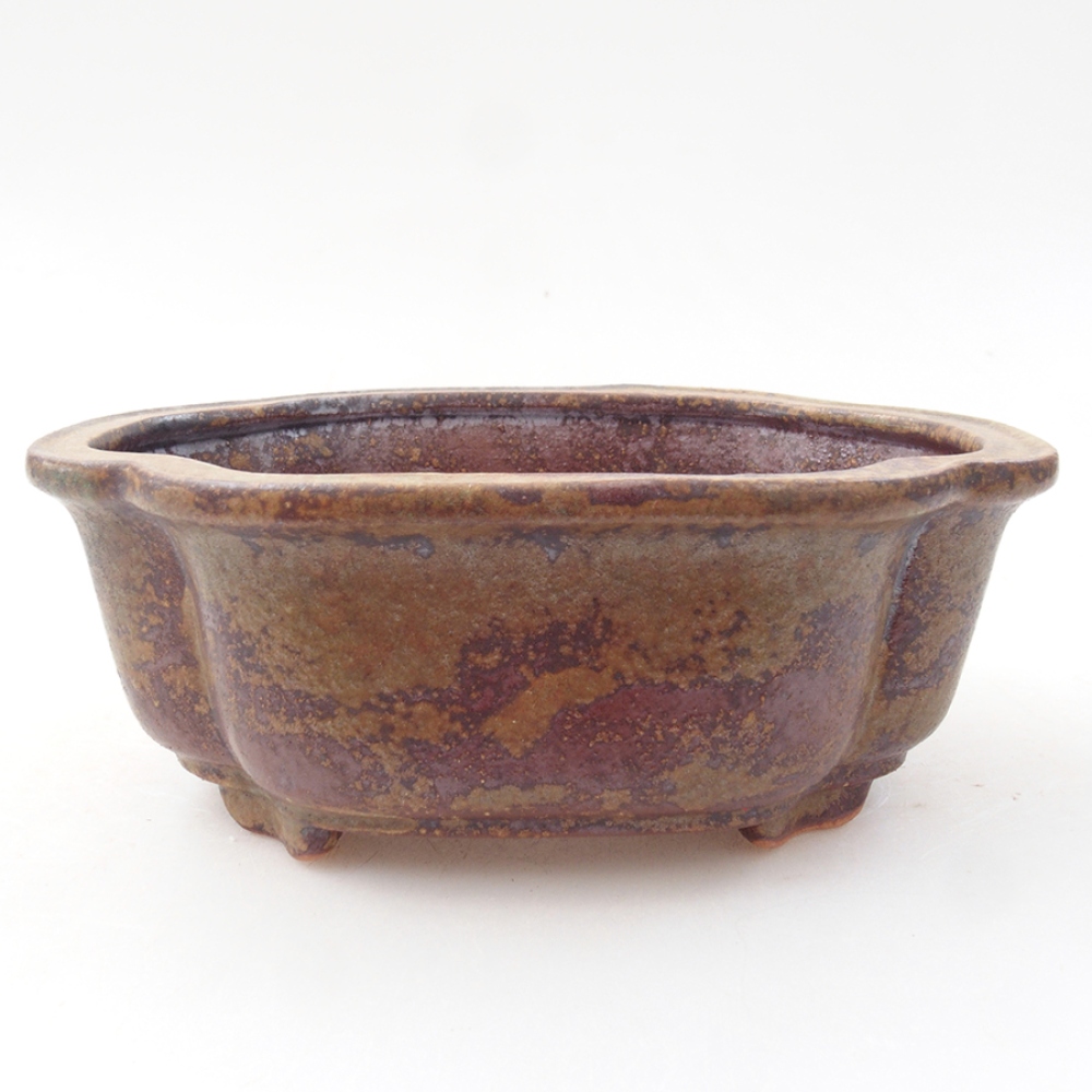Ciotola per bonsai in ceramica 13,5 x 10 x 5 cm, colore marrone