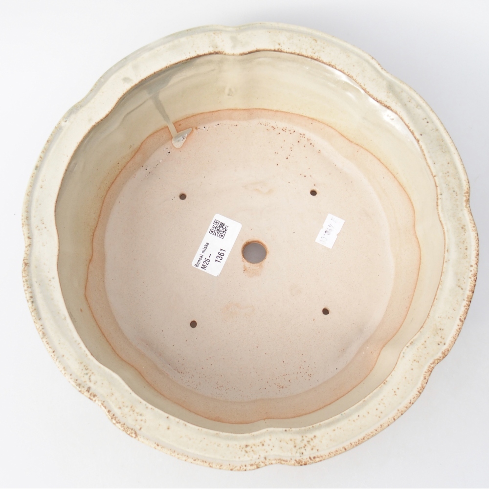 Ciotola bonsai in ceramica 26 x 26 x 8,5 cm, colore beige
