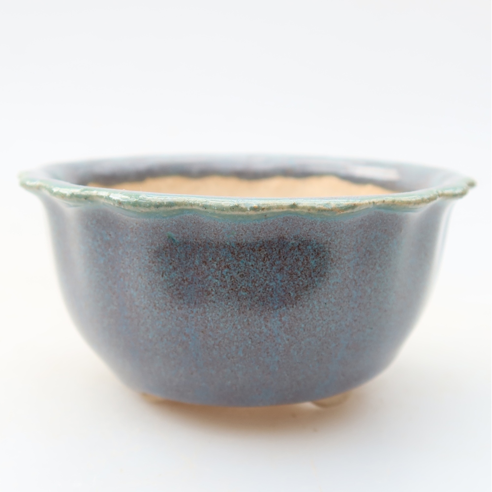 Vaso in ceramica per bonsai 7 x 7 x 3,5 cm, colore grigio