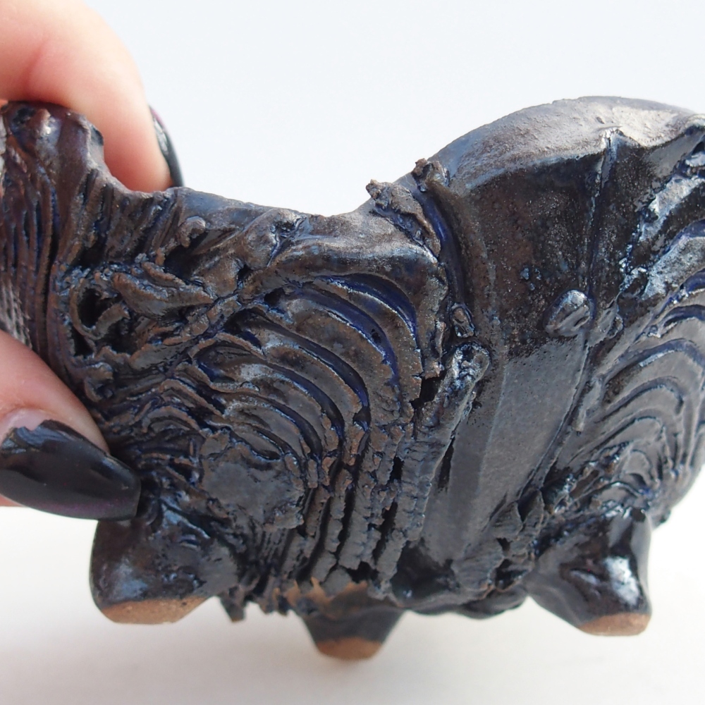 Conchiglia in ceramica 9,5 x 9,5 x 6 cm , colore blu