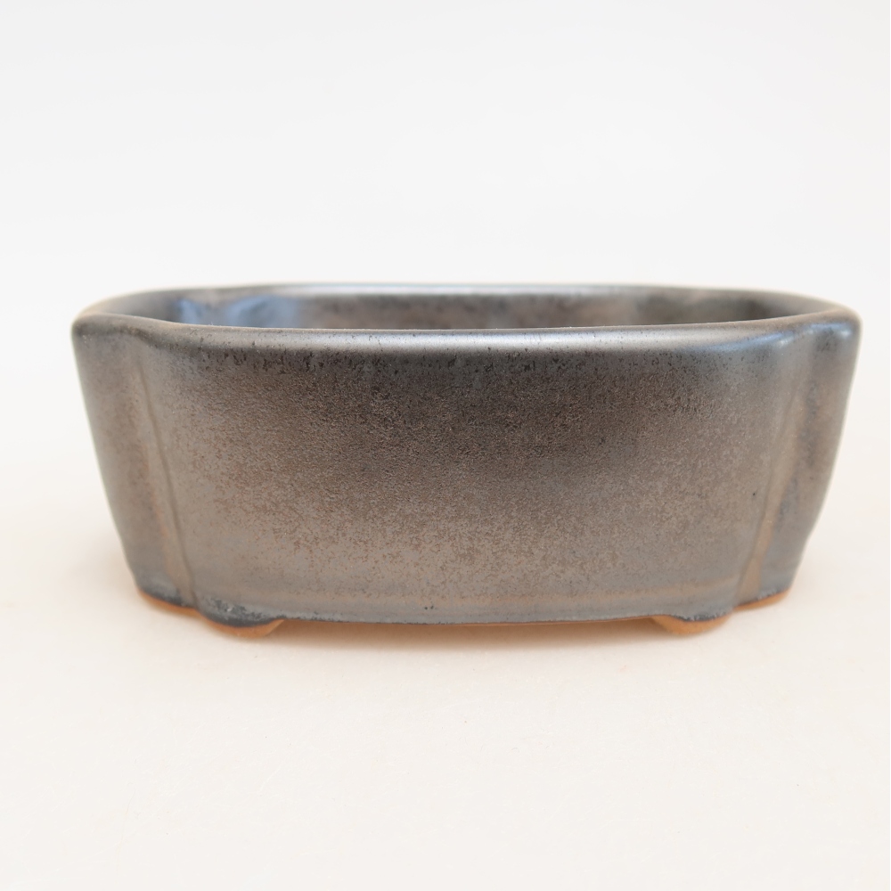 Vaso da bonsai in ceramica 10,5 x 8 x 4 cm, colore metallizzato