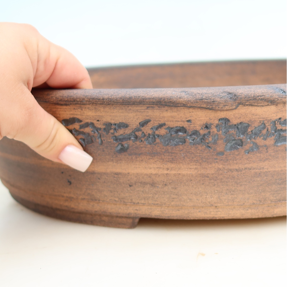 Vaso da bonsai in ceramica 38 x 31 x 8,5 cm, colore marrone
