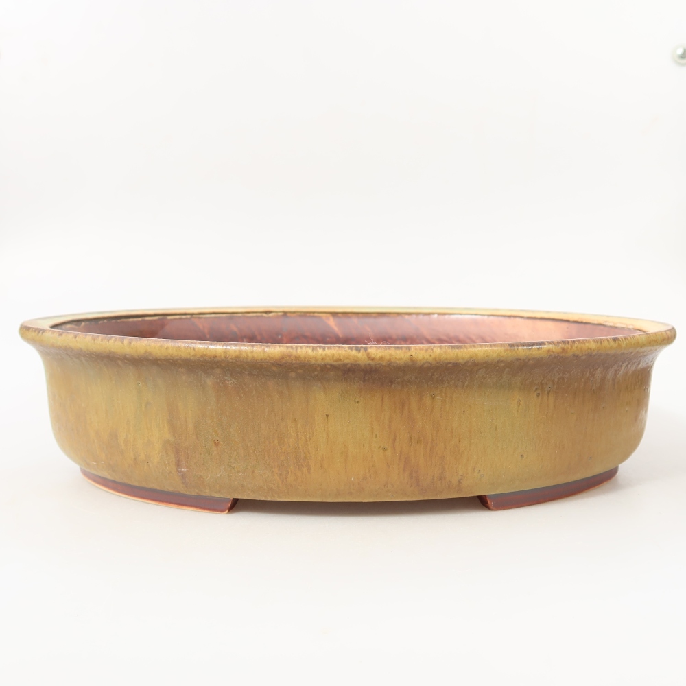 Vaso da bonsai in ceramica 31,5 x 27,5 x 7 cm, colore verde