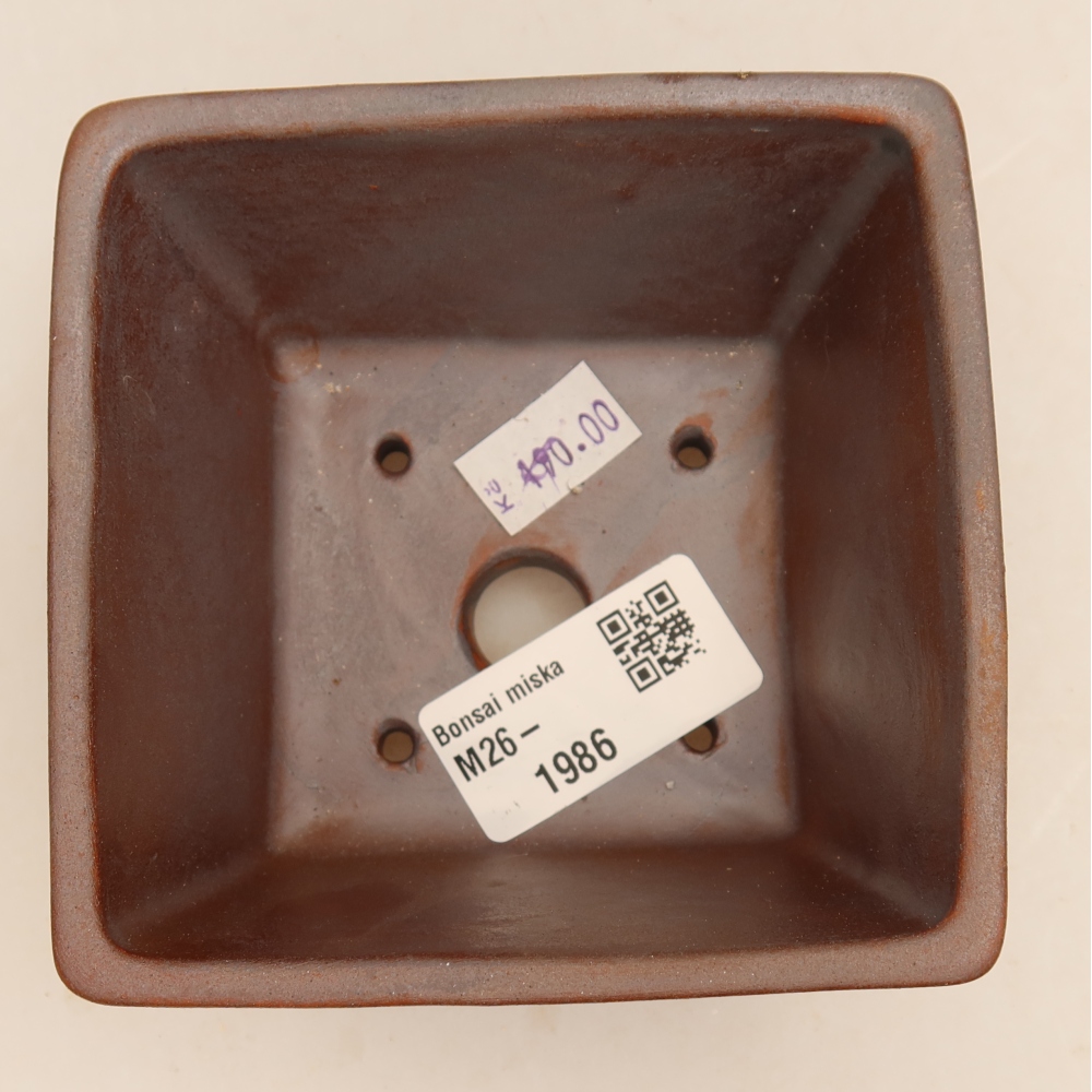 Vaso da bonsai in ceramica 9,5 x 9,5 x 5,5 cm, colore metallizzato