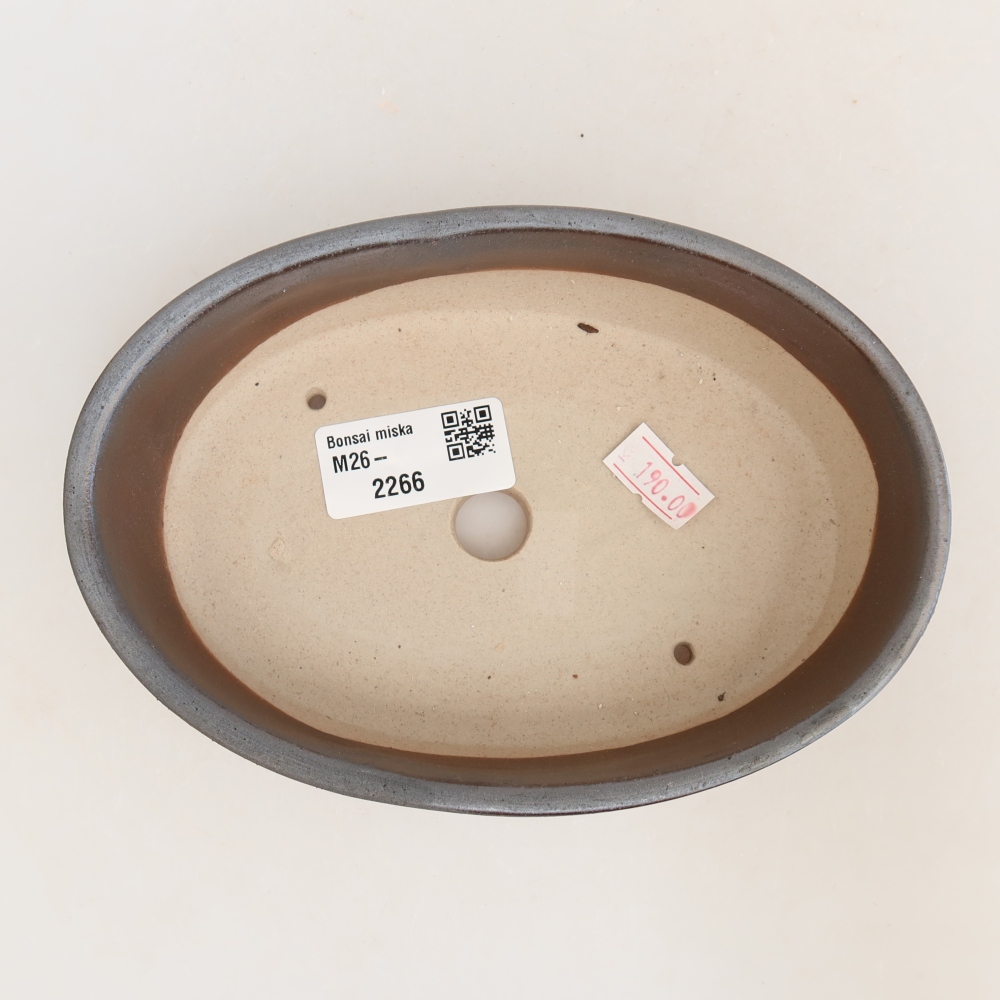 Ciotola bonsai in ceramica 16,5 x 11,5 x 4,5 cm, colore metallo