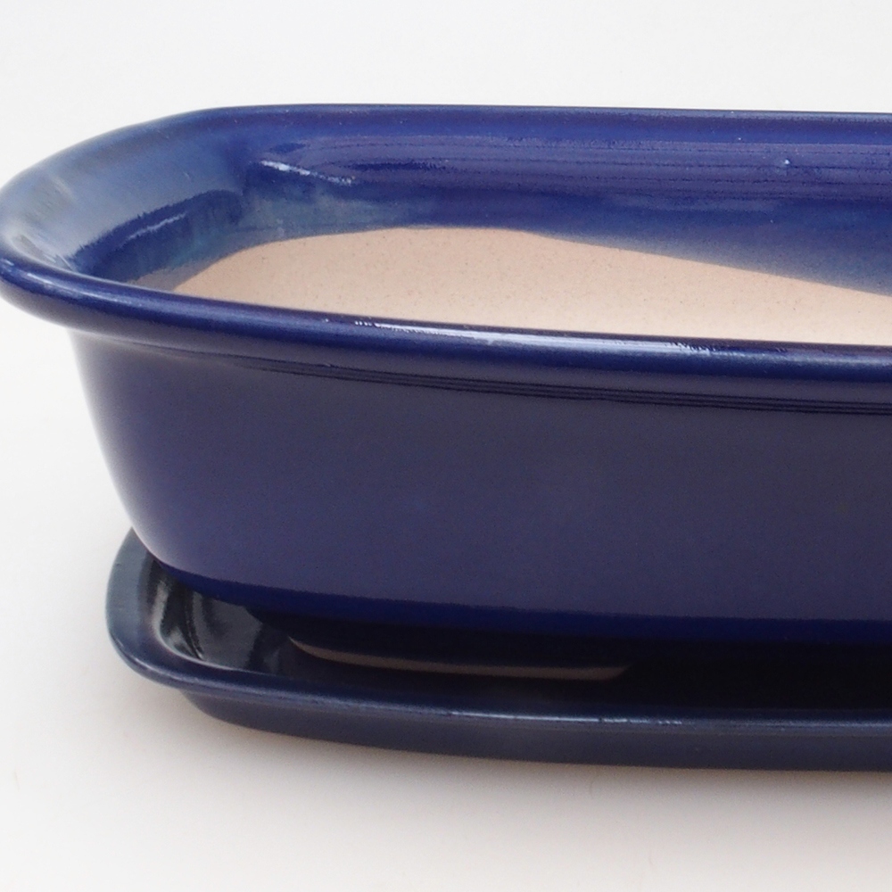 Ciotola bonsai + piattino H07 - 30 x 23 x 7,5 cm - blu