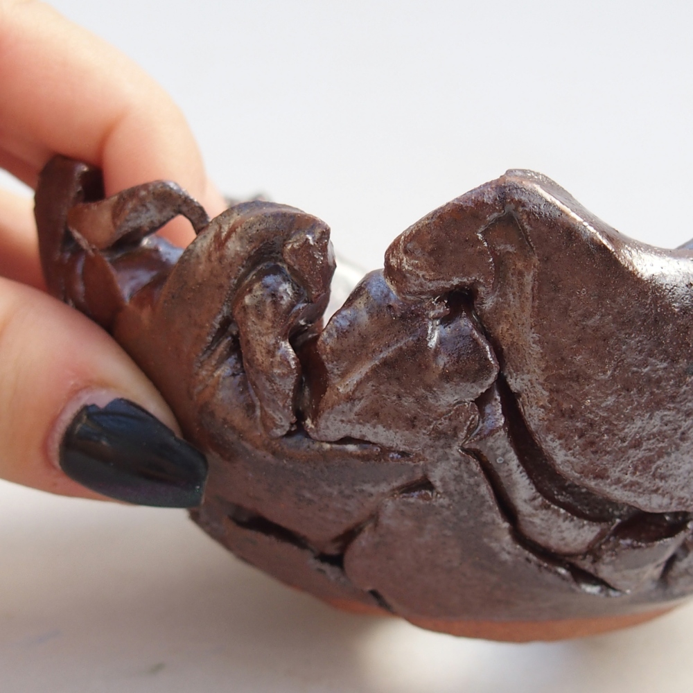 Conchiglia in ceramica 10 x 10,5 x 5,5 cm , colore marrone