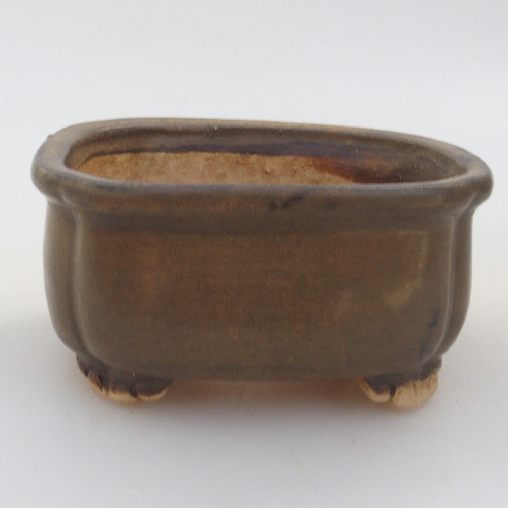 Ciotola per bonsai in ceramica 10 x 8,5 x 4 cm, marrone