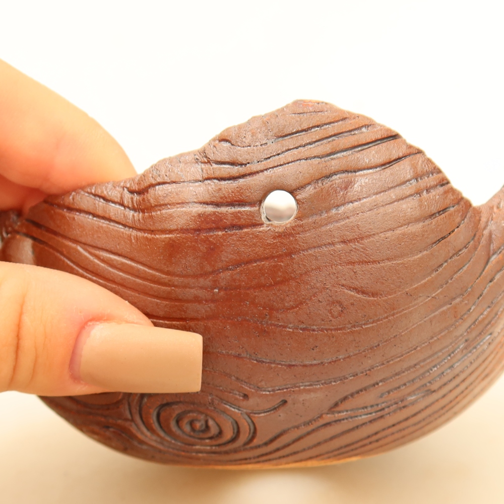 Contenitore in ceramica per Kokedama 13 x 11,5 x 6,5 cm, colore marrone