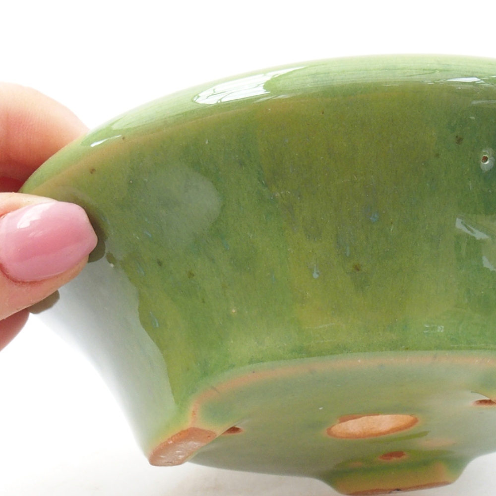 Ciotola bonsai in ceramica 13,5 x 13,5 x 5 cm, verde