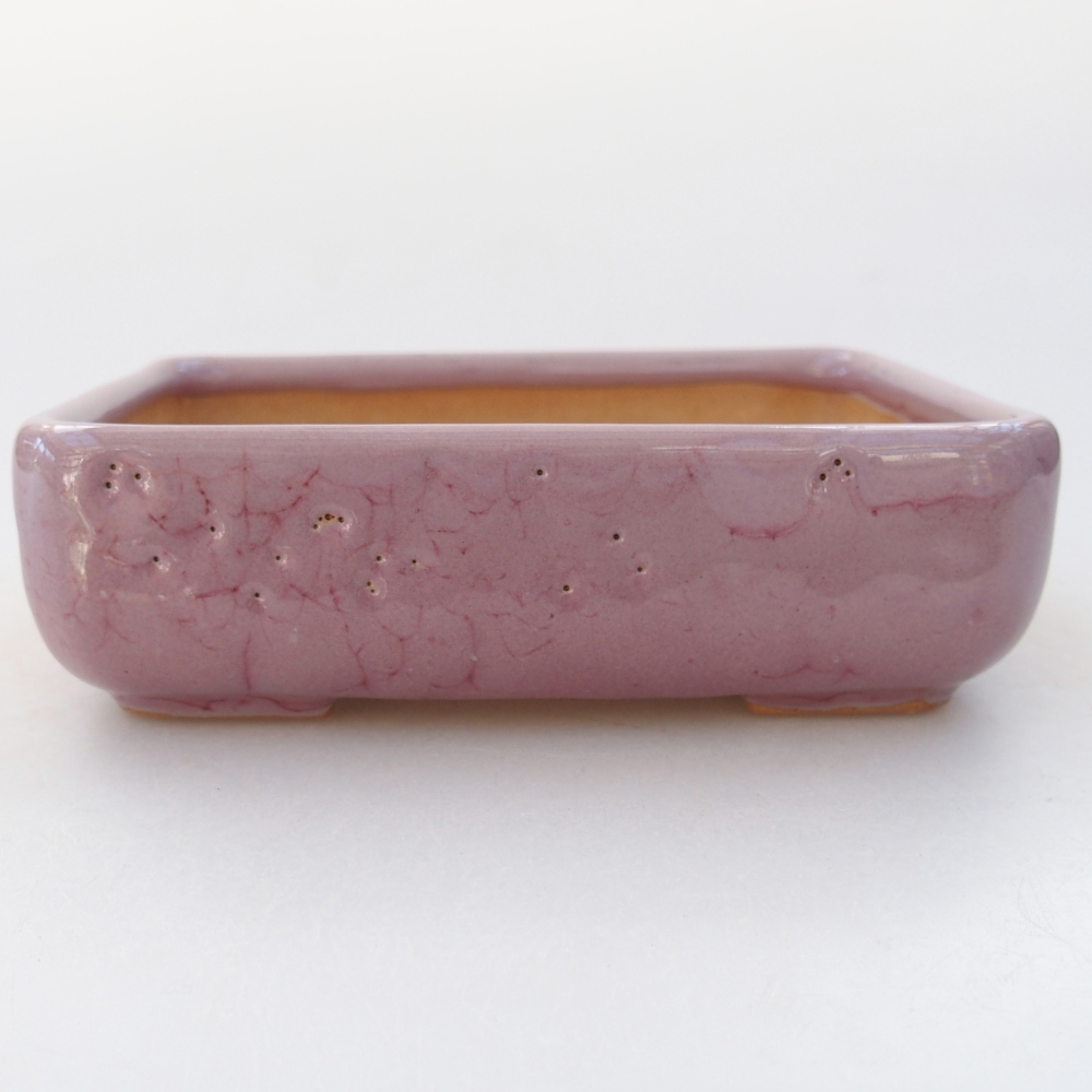Vaso da bonsai in ceramica 11,5 x 9 x 3,5 cm, colore rosa