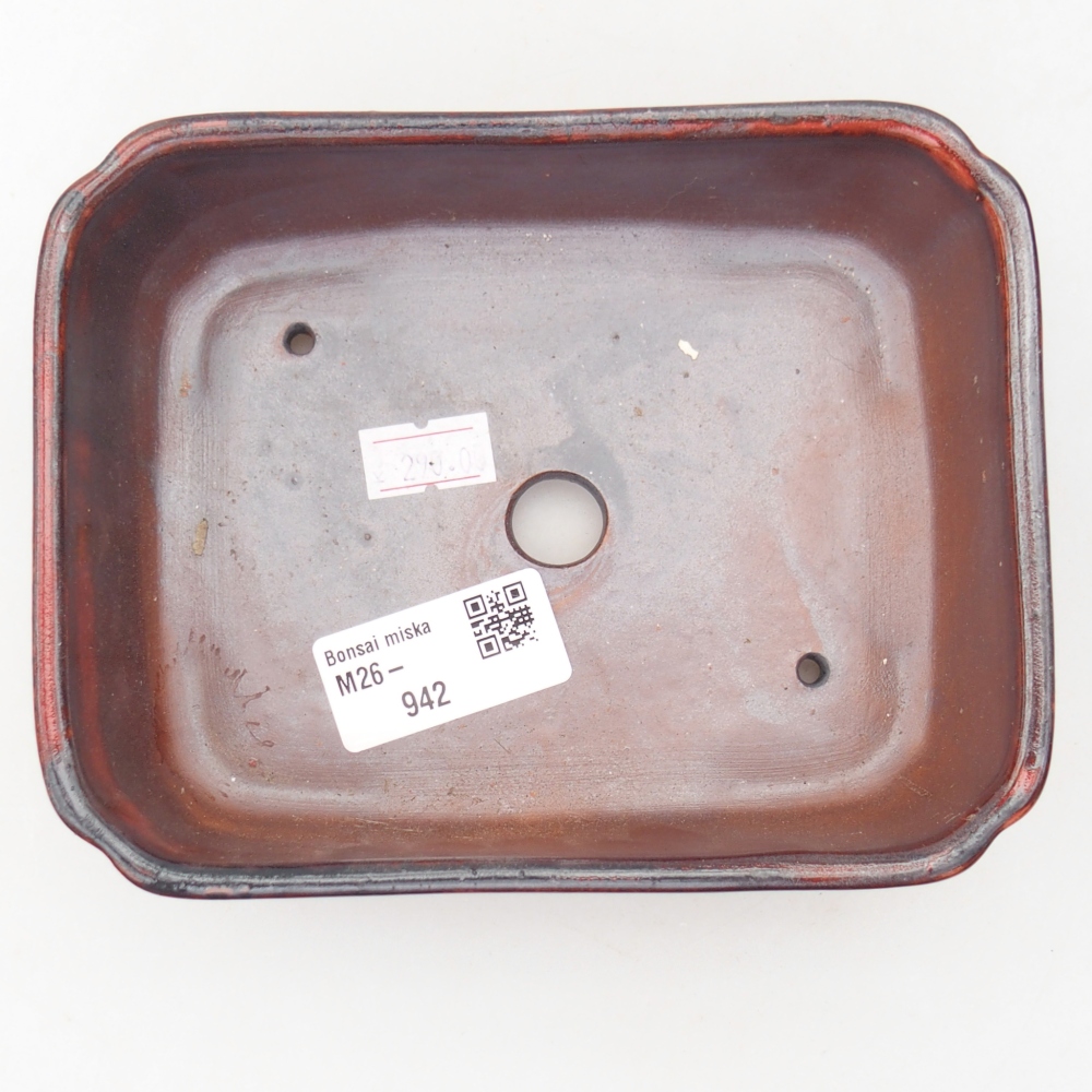 Ciotola per bonsai in ceramica 15 x 12 x 4,5 cm, colore rosso