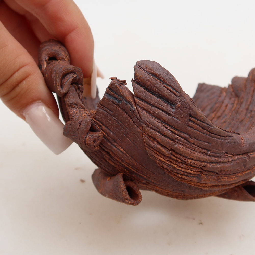 Guscio in ceramica  11,5 x 8,5 x 6,5 cm, colore marrone