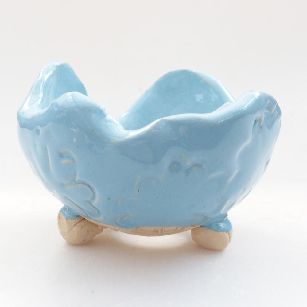 Conchiglia in ceramica 7 x 7 x 6 cm , colore blu