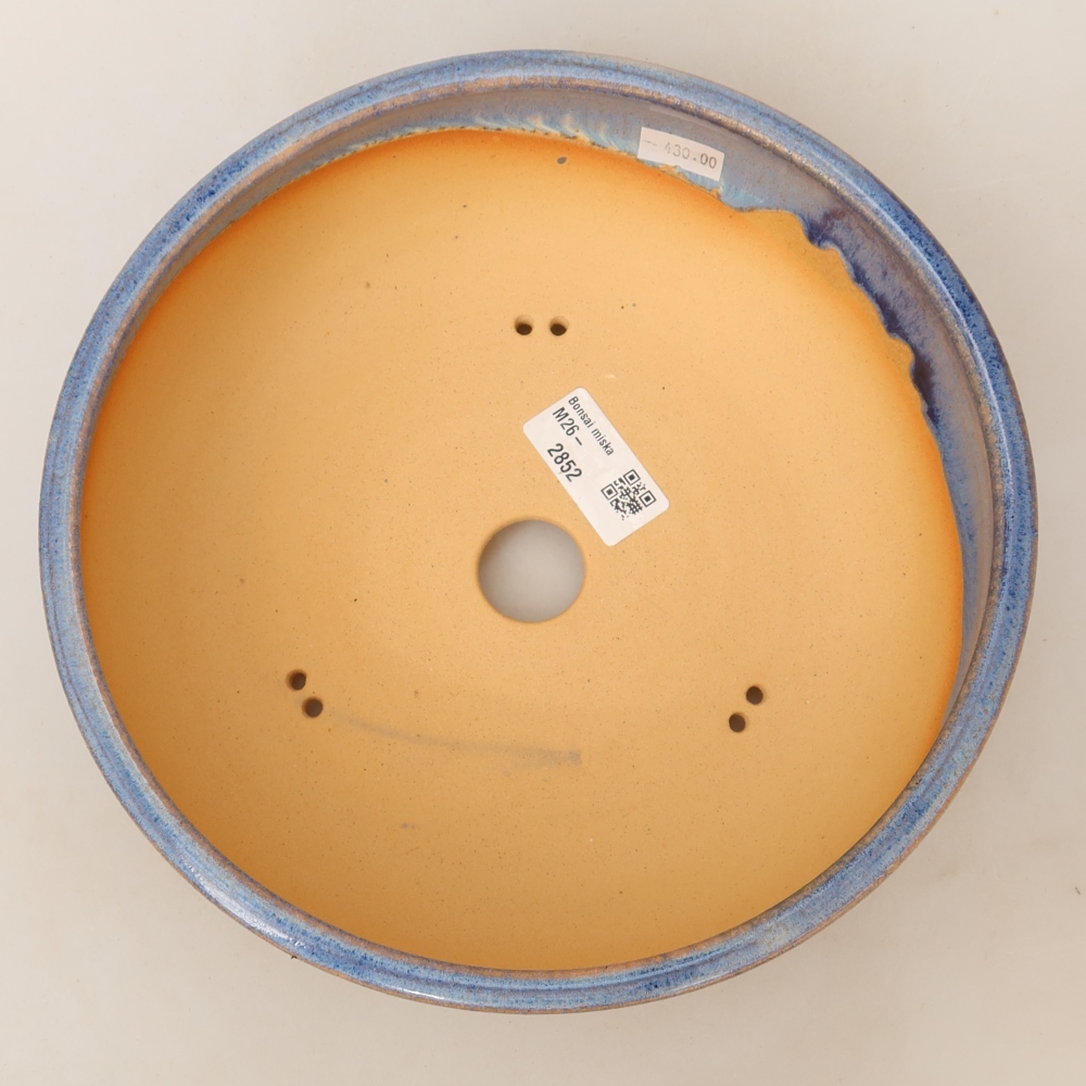 Vaso da bonsai in ceramica 22,5 x 22,5 x 7 cm, colore blu