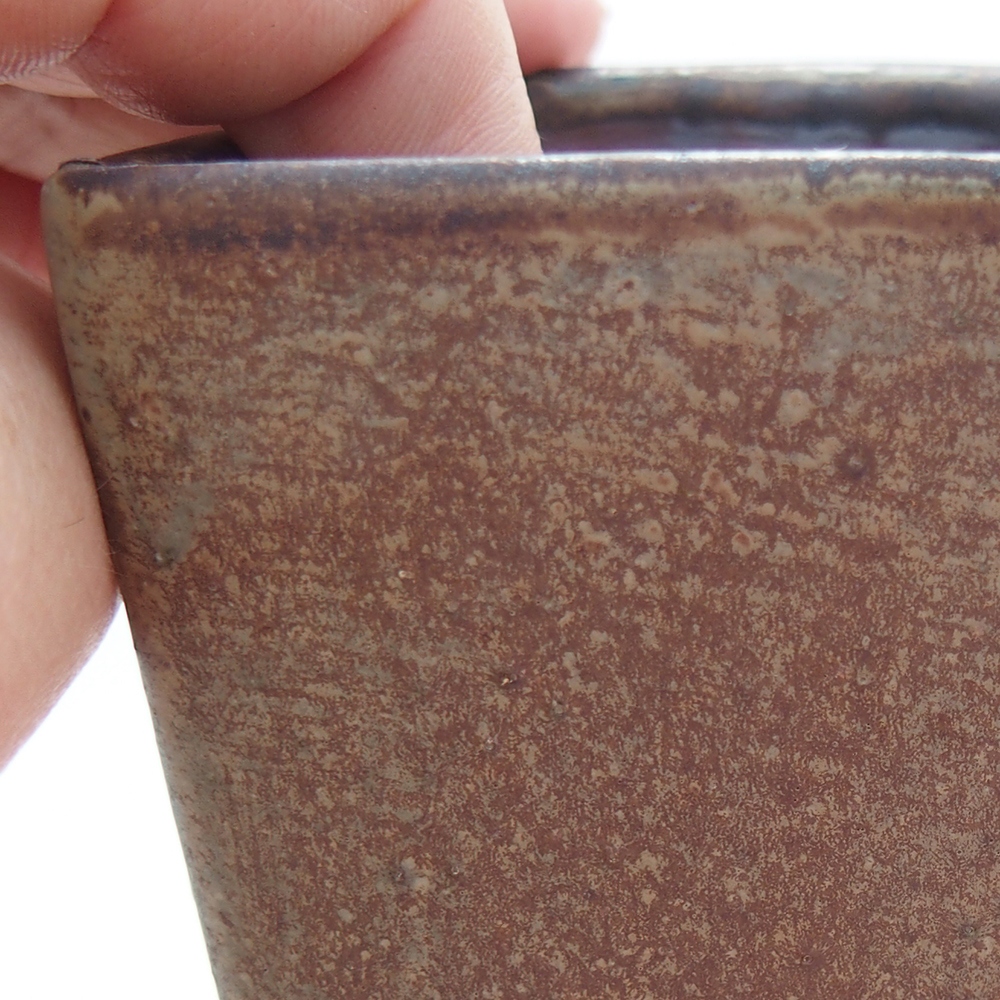 Ciotola bonsai in ceramica 7 x 7 x 9,5 cm, colore blu-marrone