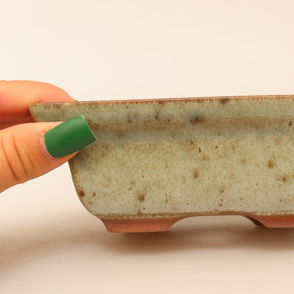 Ciotola in ceramica  14,5 x 10 x 5 cm, colore beige-verde
