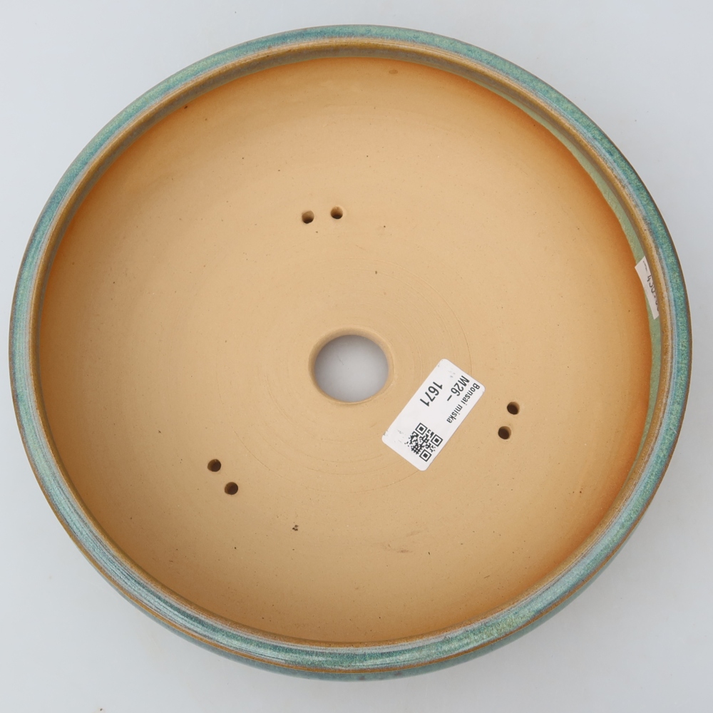 Ciotola per bonsai in ceramica 22,5 x 22,5 x 7 cm, verde