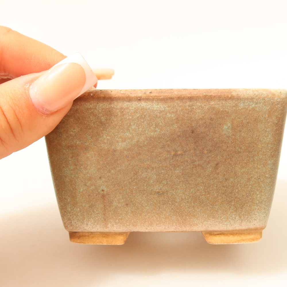 Ciotola bonsai in ceramica 8,5 x 8,5 x 5,5 cm, verde