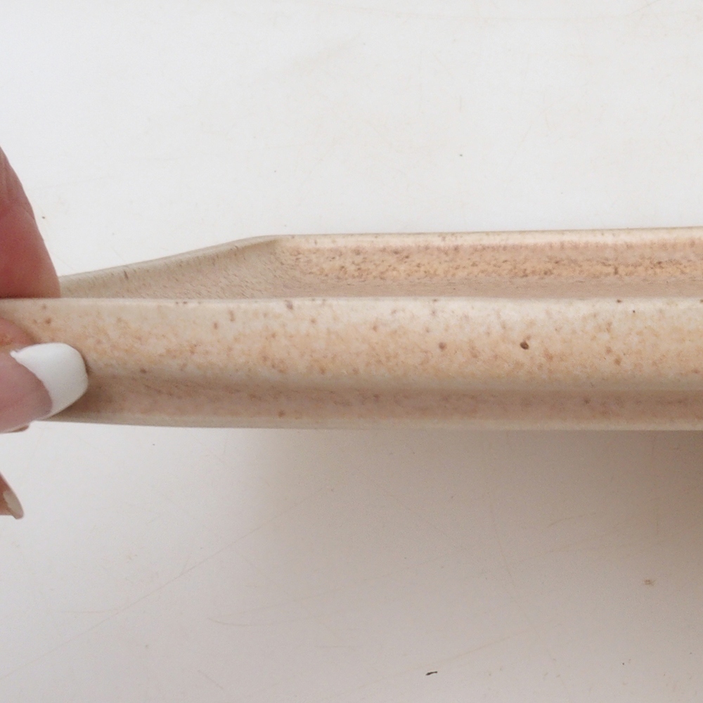 Piattino bonsai rettangolo 22,5 x 17 x 1,5 cm - beige