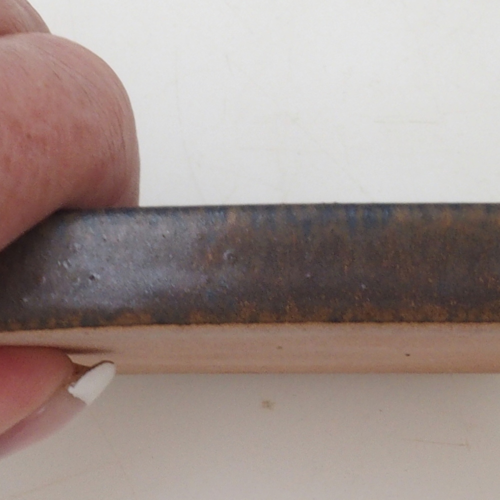 Piattino bonsai quadrato 9 x 9 x 1 cm - marrone