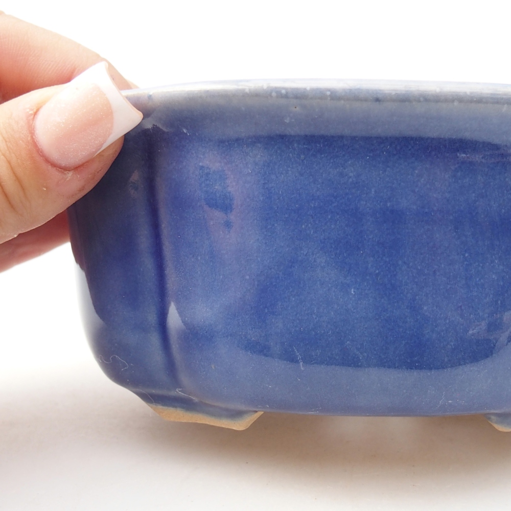 Ciotola bonsai in ceramica 13,5 x 11 x 5,5 cm, colore blu