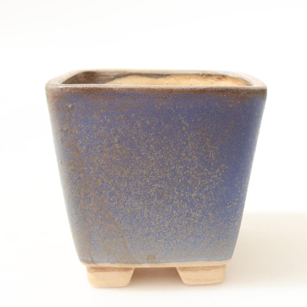 Vaso da bonsai in ceramica 7,5 x 7,5 x 7,5 cm, colore blu