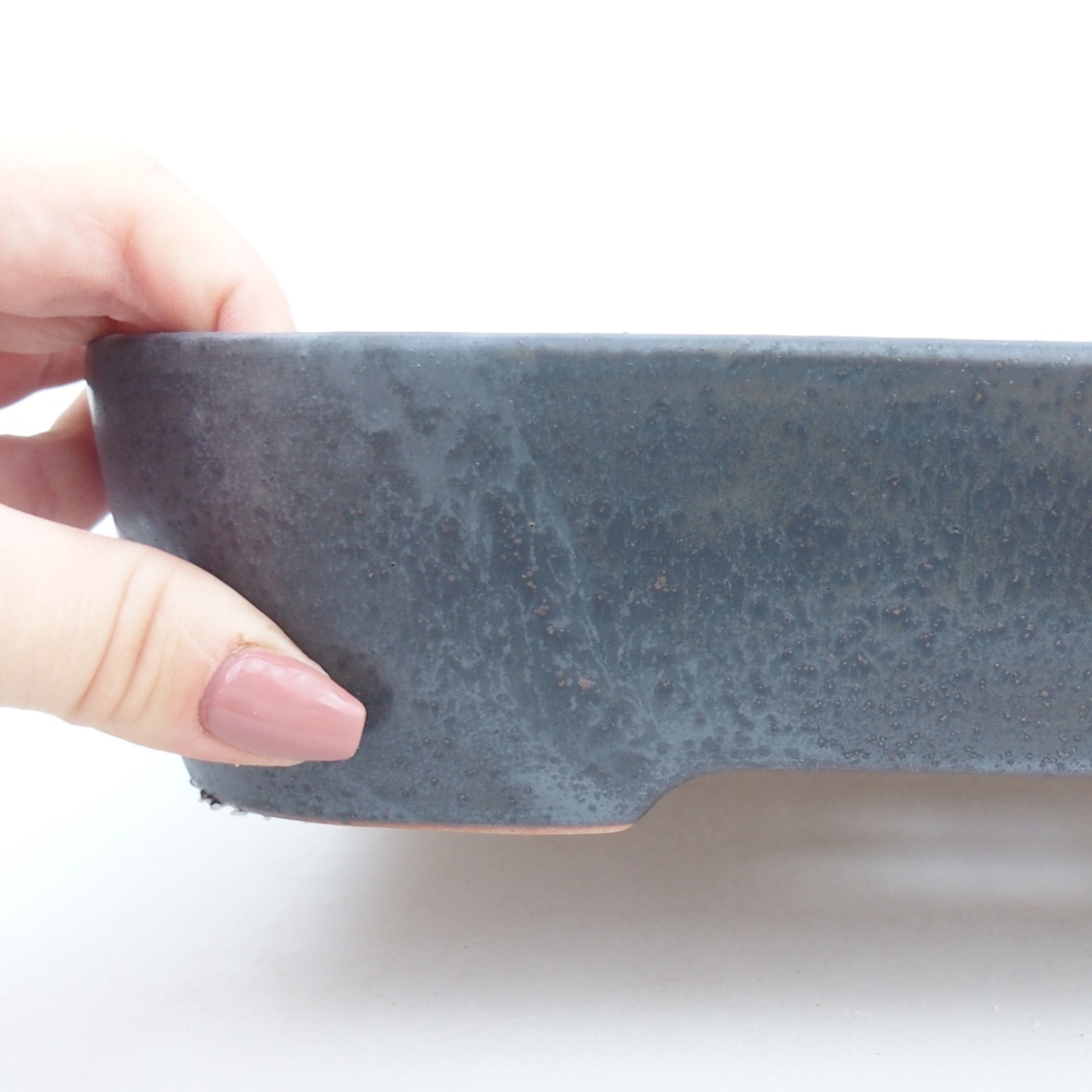 Ciotola bonsai in ceramica 23 x 18 x 5,5 cm, colore metallo